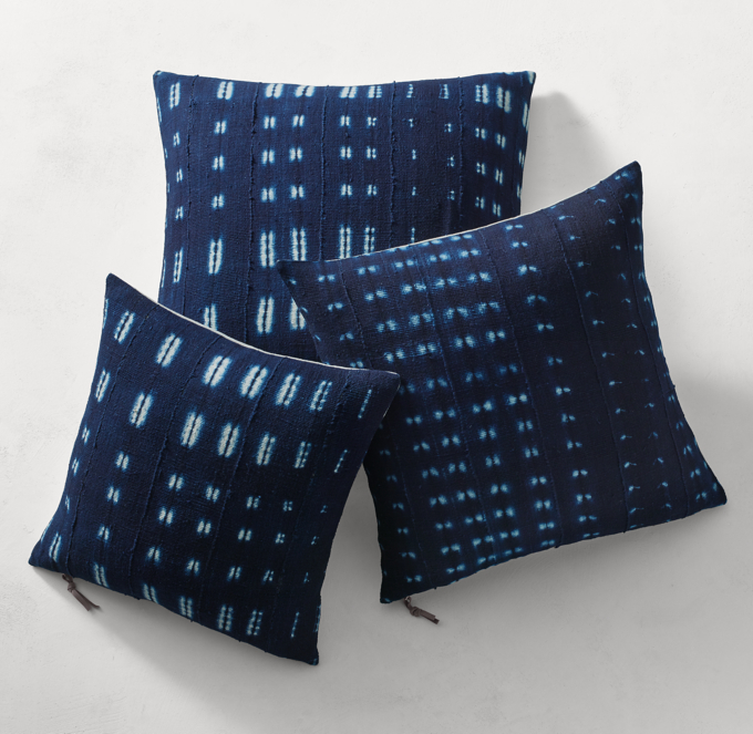 40 cover 30 pillow x Indigo African Shibori Pillow Cover Handcrafted