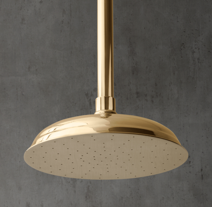 8" showerhead shown in Aged Brass.