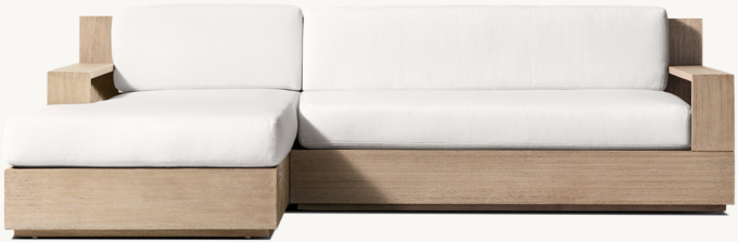 Marbella Teak Left-Arm Sofa-Chaise Sectional