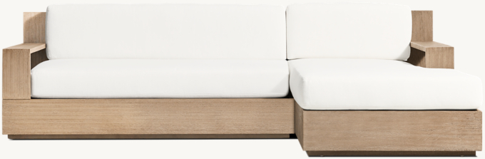 Marbella Teak Right-Arm Sofa-Chaise Sectional