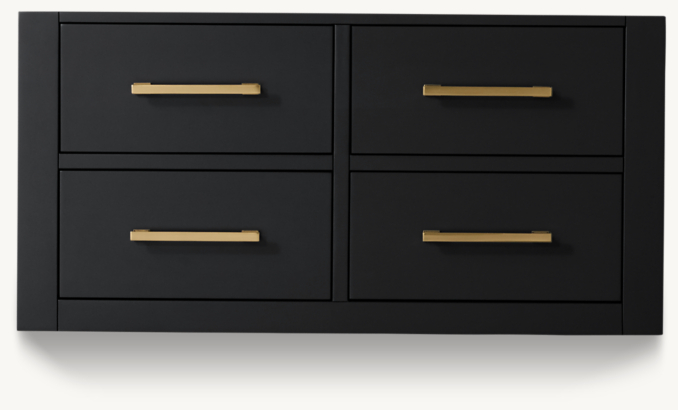 Front view of Hutton Single Floating Vanity Base 