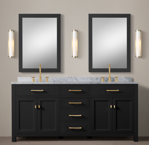 Hutton Vanity Bath Collection Obsidian Aged Brass Rh