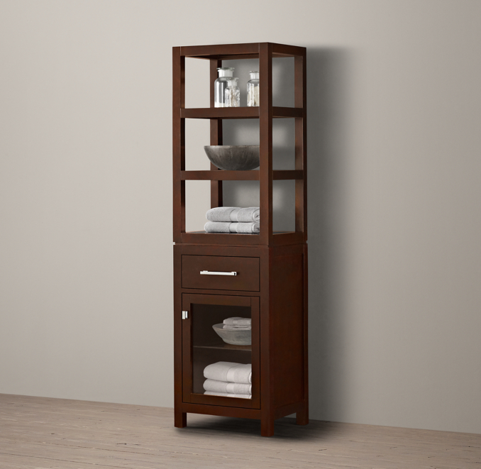 Hutton Open Shelf Bath & Glass Door Base with Drawer