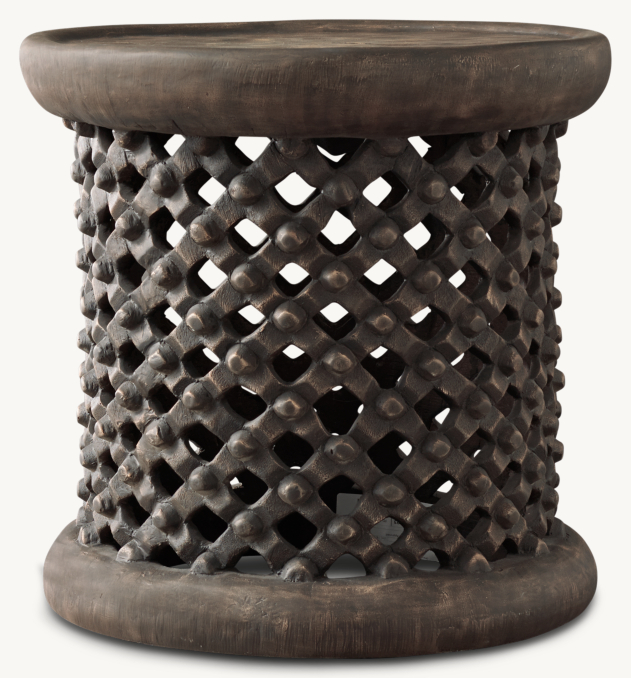 Front view of Bamileke King'S 18" Side Table 