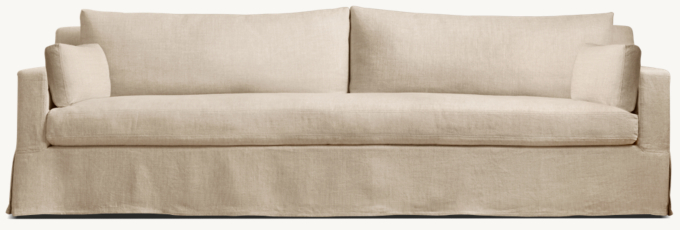 Shown in Sand Belgian Linen. Cushion configuration varies by frame size.