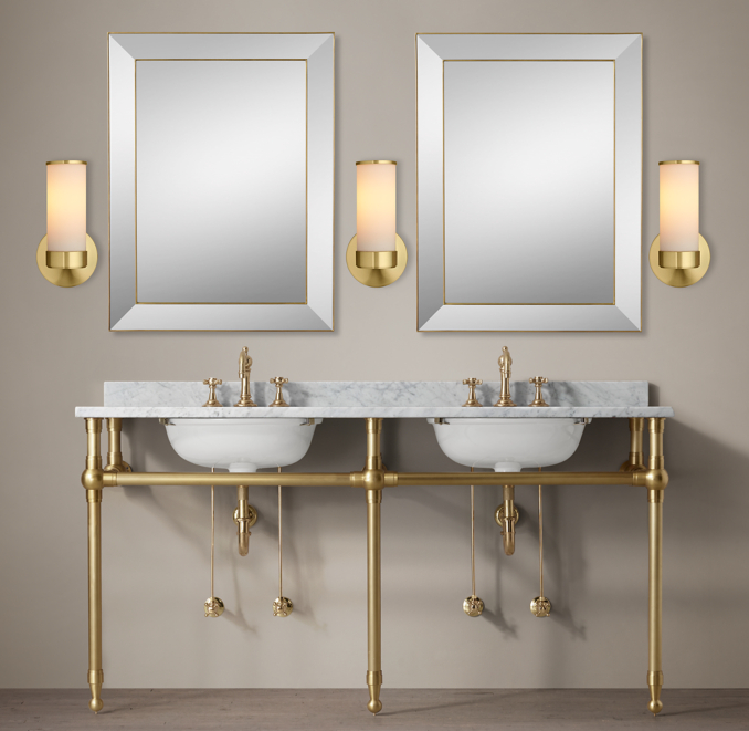 Gramercy Double Metal Washstand with Backsplash