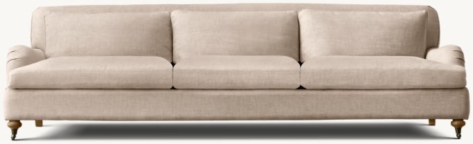 English Classic Roll Arm Three-Seat-Cushion Sofa