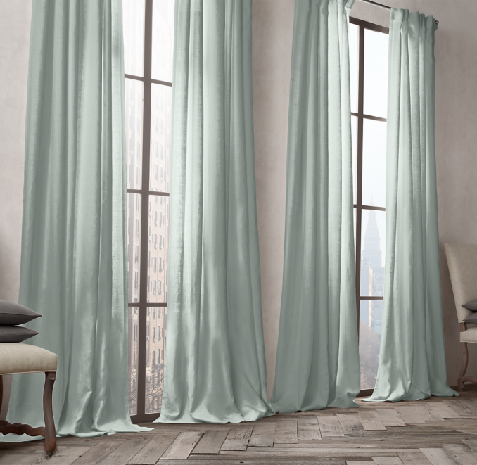 Belgian Opaque Linen Drapery - Spruce 