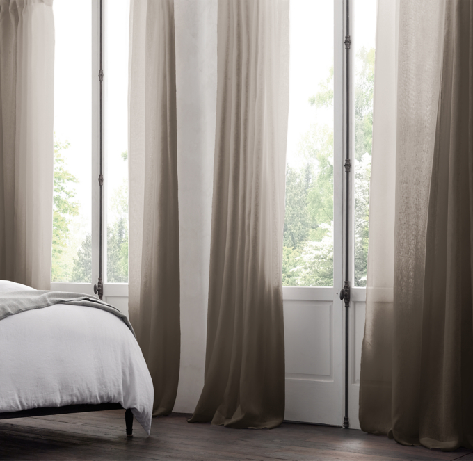 Belgian Sheer Linen Drapery - Charcoal