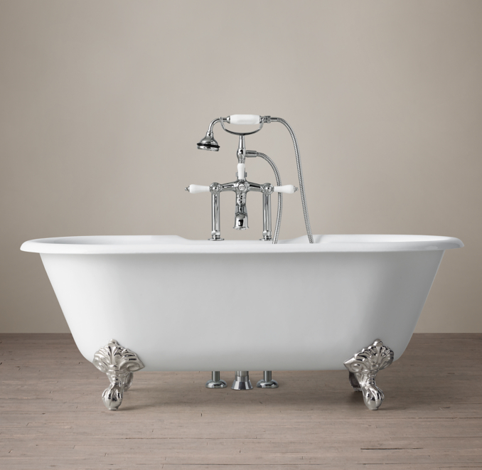 Vintage Imperial Clawfoot Tub with LeverHandle Tub Fill Metal Feet