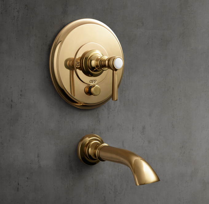 Lugarno Lever-Handle Balanced-Pressure Tub & Shower Valve & Trim Set with Bath Spout