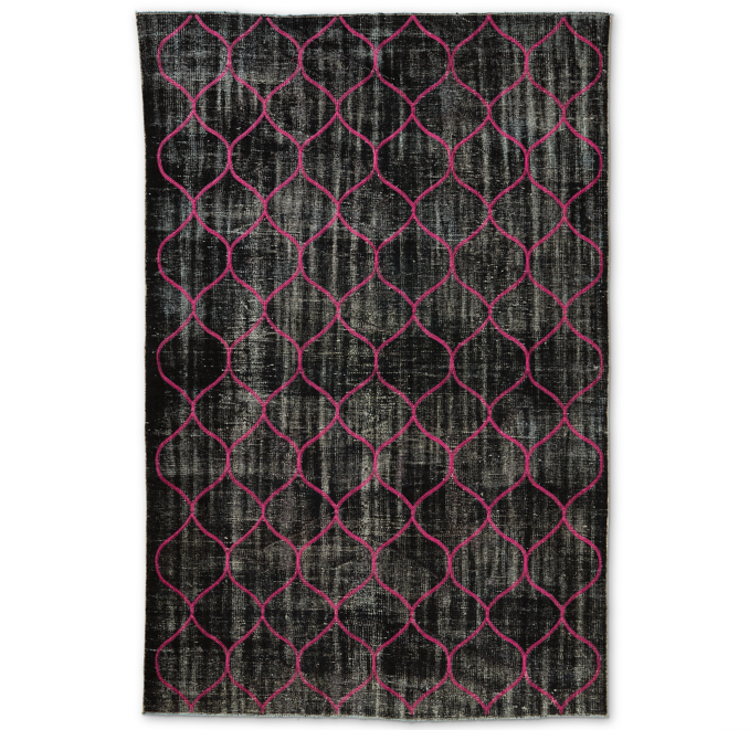 Embroidered Vintage Rug - 6'2