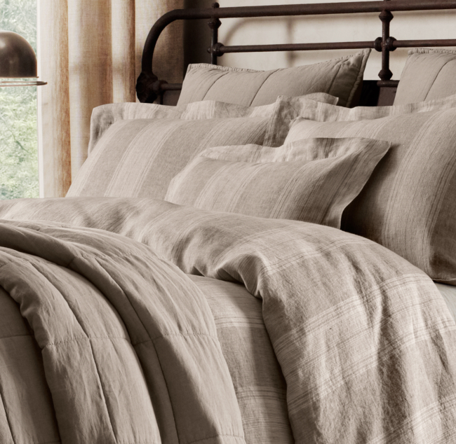 Belgian Linen Classic Stripe Sham Restoration Hardware