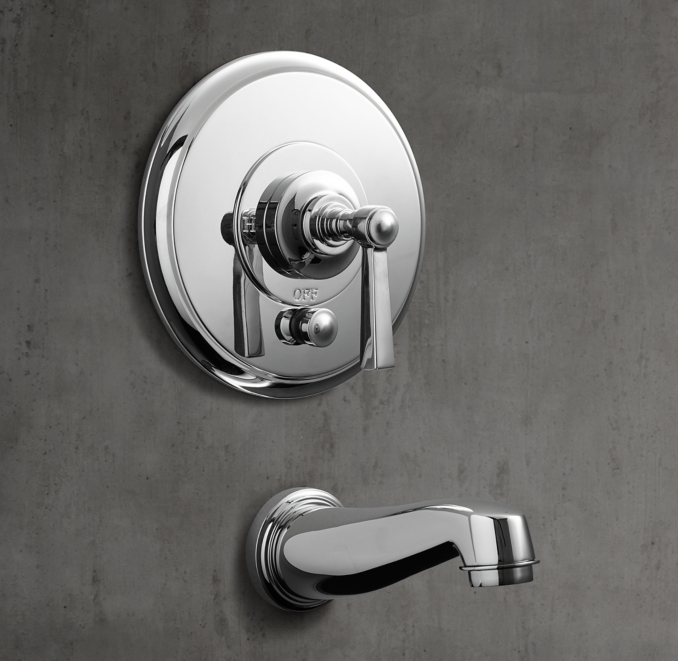 Grafton Lever-Handle Balanced-Pressure Tub & Shower Valve & Trim Set with Bath Spout