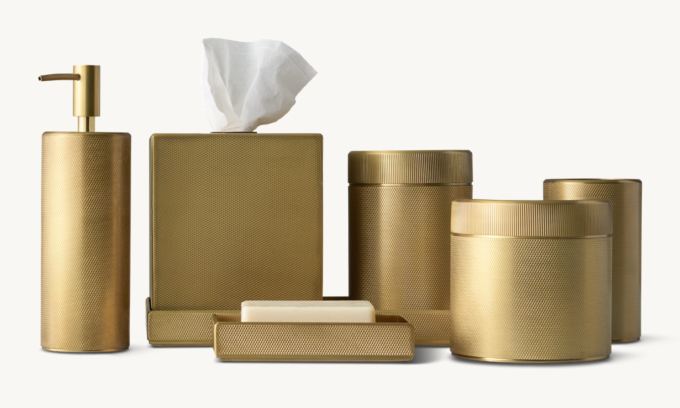 Elton Brushed Brass Tissue Box Cover + Reviews