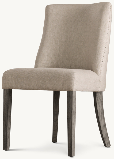 Three Quarter view of 1940S French Barrelback Fabric Side Chair 
