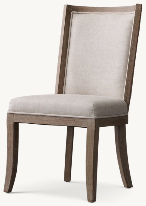 Three Quarter view of 19Th C. French Empire Fabric Dining Side Chair 