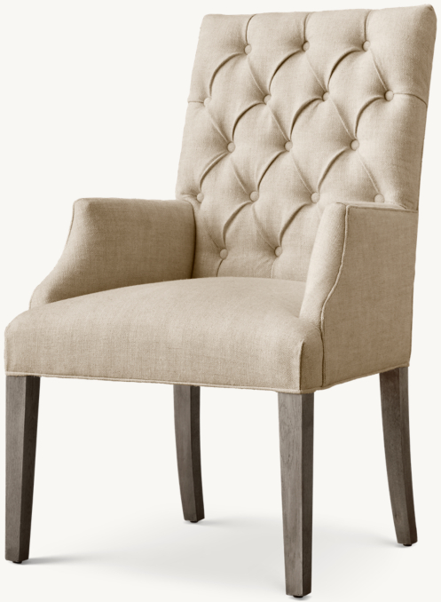 Three Quarter view of Bennett Parsons Fabric Dining Armchair 