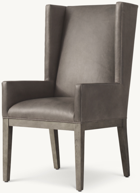 Three Quarter view of Stewart Leather Dining Armchair 