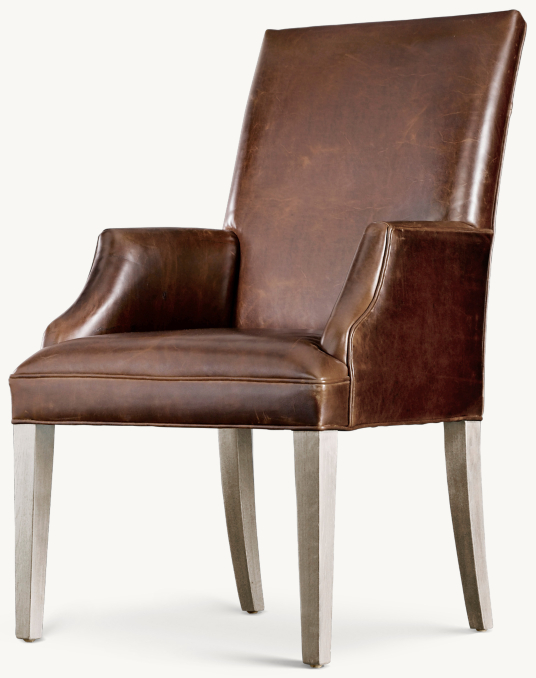 Three Quarter view of Hudson Parsons Leather Dining Armchair 