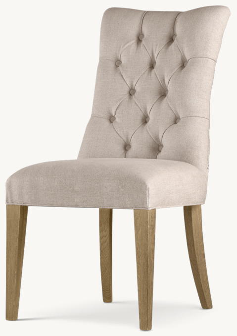 Three Quarter view of Martine Tufted Fabric Dining Side Chair 