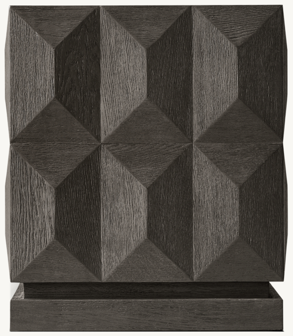 Geometric Faceted Square Side Table