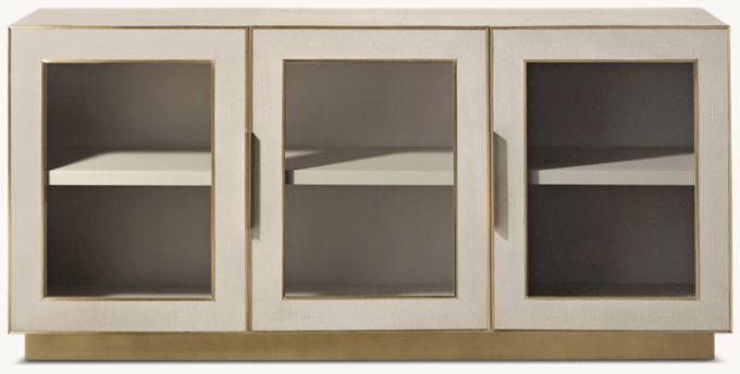 Cela Shagreen Glass Triple-Door Media Console