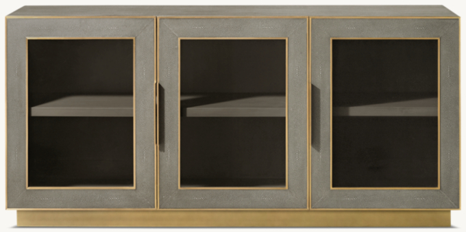 Cela Shagreen Glass Triple-Door Media Console