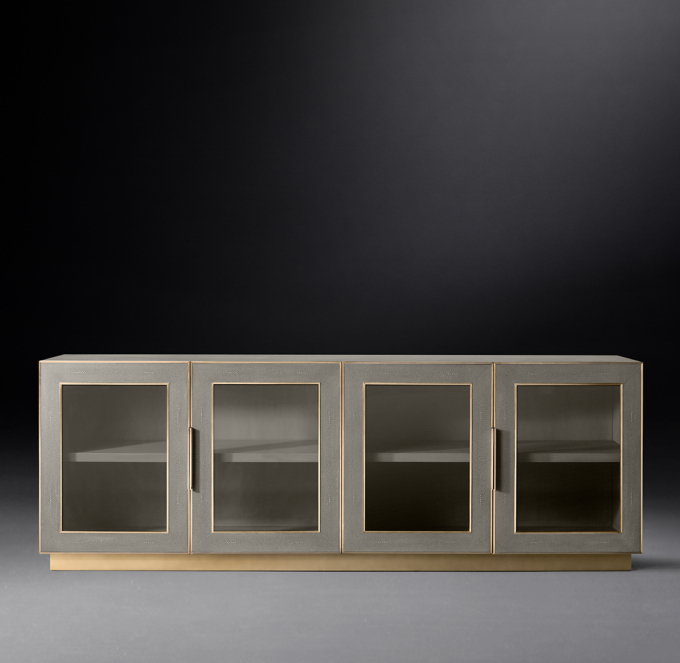 Cela Shagreen Glass 4Door Media Console