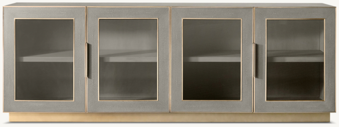 Cela Shagreen Glass 4-Door Media Console