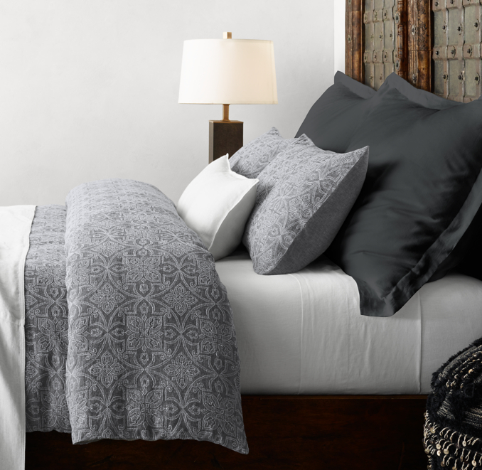 Amal Embroidered Linen Bedding Collection