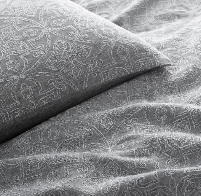 Amal Embroidered Linen Bedding Collection