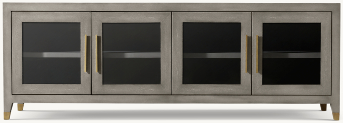 Graydon Shagreen Glass 4-Door Media Console