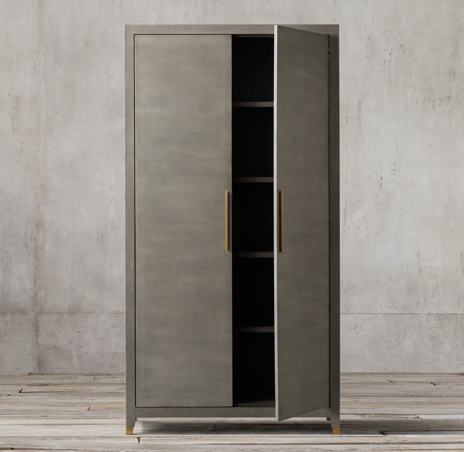 Graydon Shagreen Panel Double Door Cabinet
