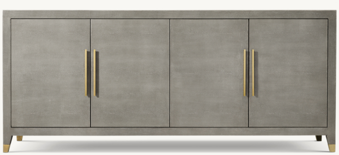 Front view of Graydon Shagreen 4-Door Sideboard 