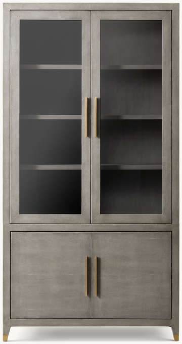 Graydon Shagreen Glass Double-Door Sideboard & Hutch