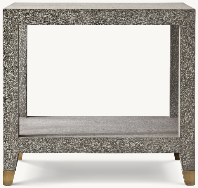 Front view of Graydon Shagreen Square Side Table 