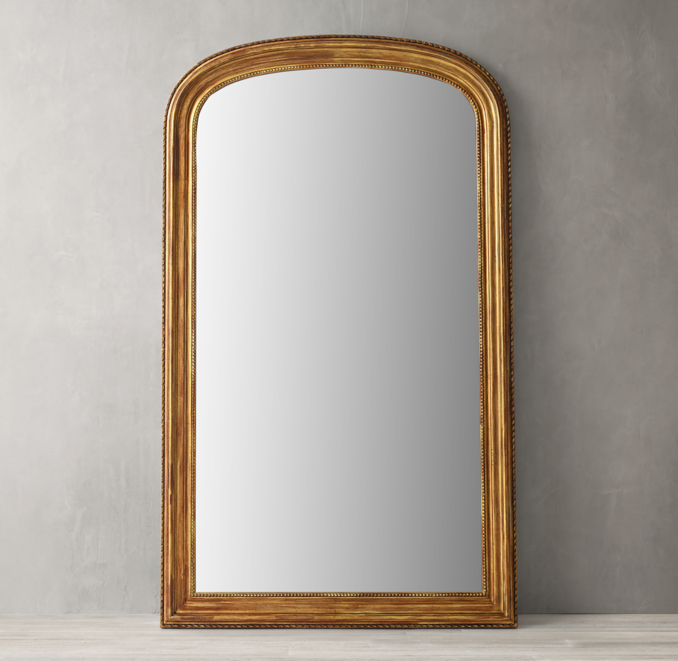 Gilt Arched Floor Mirror
