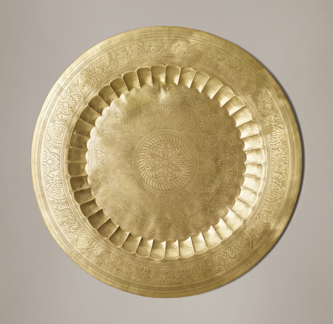 Cast Brass Indian Serving Tray Large