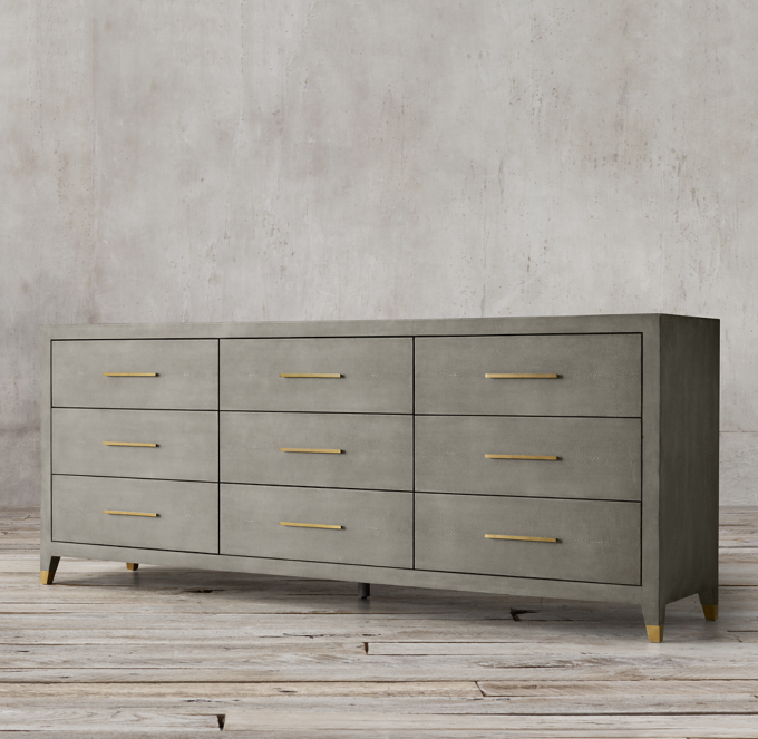 Graydon Shagreen 9drawer Dresser