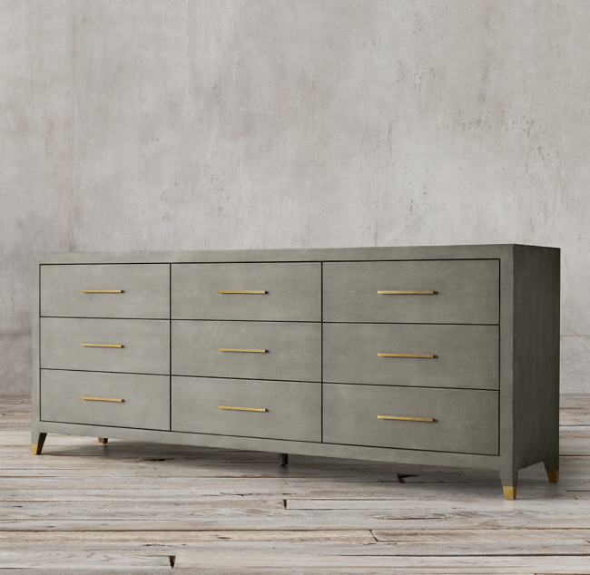 Graydon Shagreen 9 Drawer Dresser