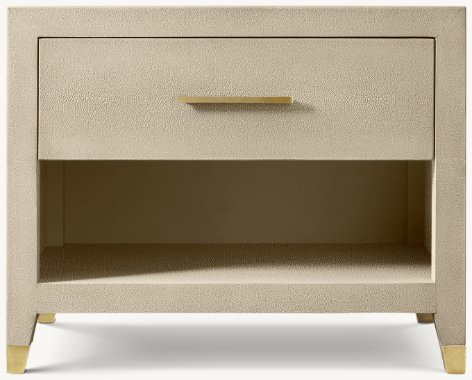 30&#34; nightstand shown in Bone Shagreen/Solid Burnished Brass.