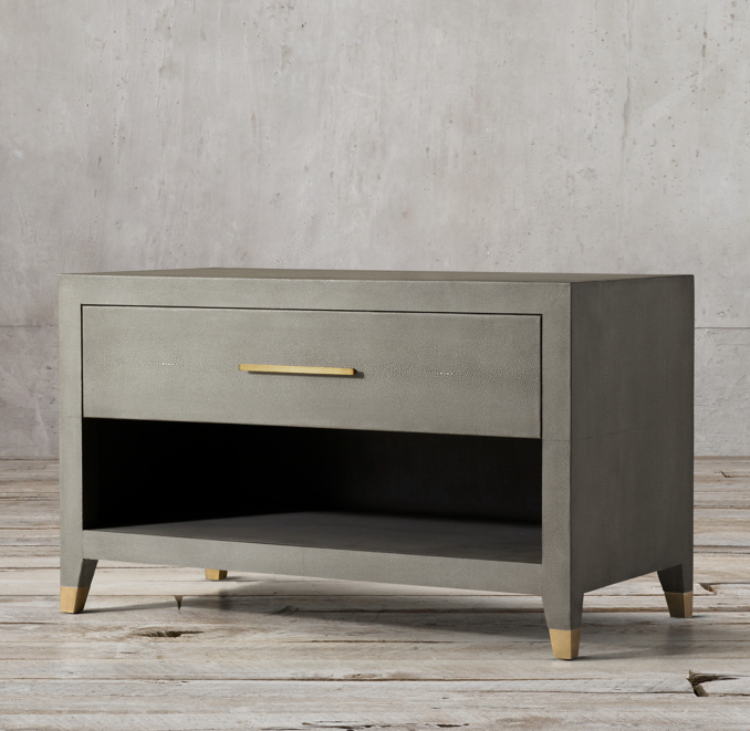 Graydon Shagreen Wide Open Nightstand
