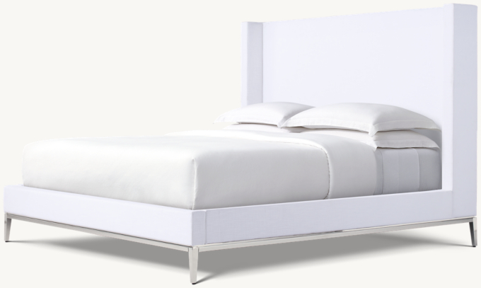 Italia Fabric Shelter Platform Bed - Metal Base