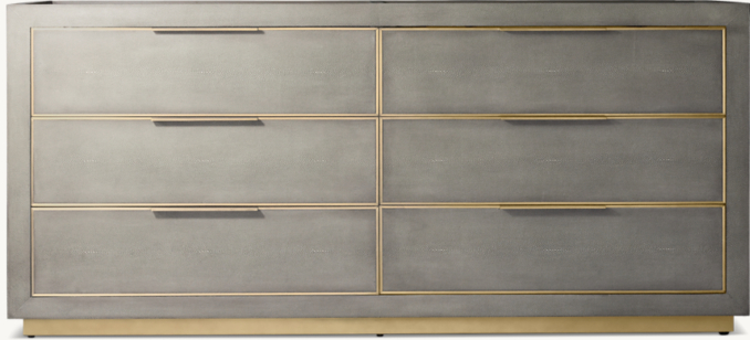 Front view of Cela Shagreen Double Vanity Base 