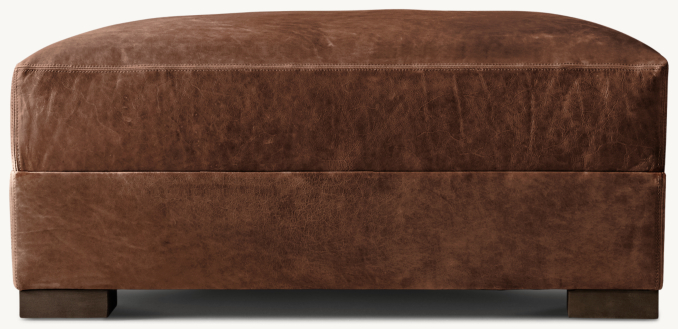 Front view of Maxwell Modular Leather End-Of-Sectional Ottoman 