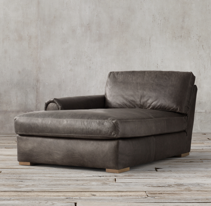 Lancaster Leather Left-Arm Chaise