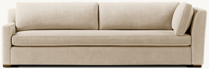 Belgian Track Arm Left-Arm Return Bench-Cushion Sofa | RH