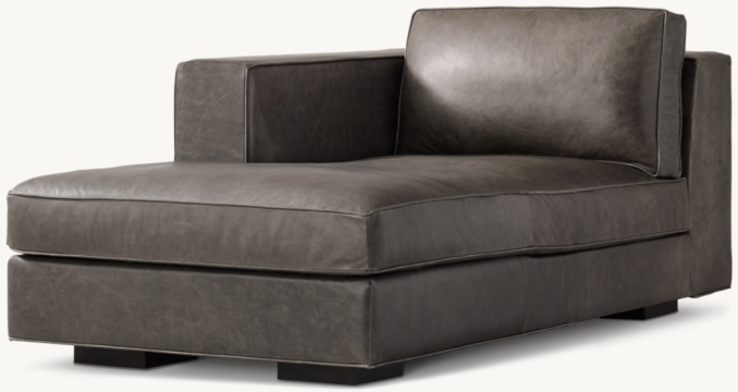 Three Quarter view of Maddox Leather Left-Arm Chaise 