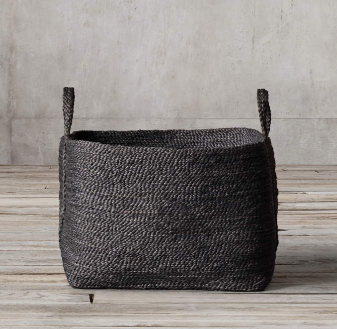 Handwoven Jute Basket Charcoal